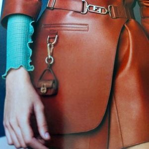 'Embracing the Mini Bag Trend' Saddle Brown Mini Bag Jacket Charm